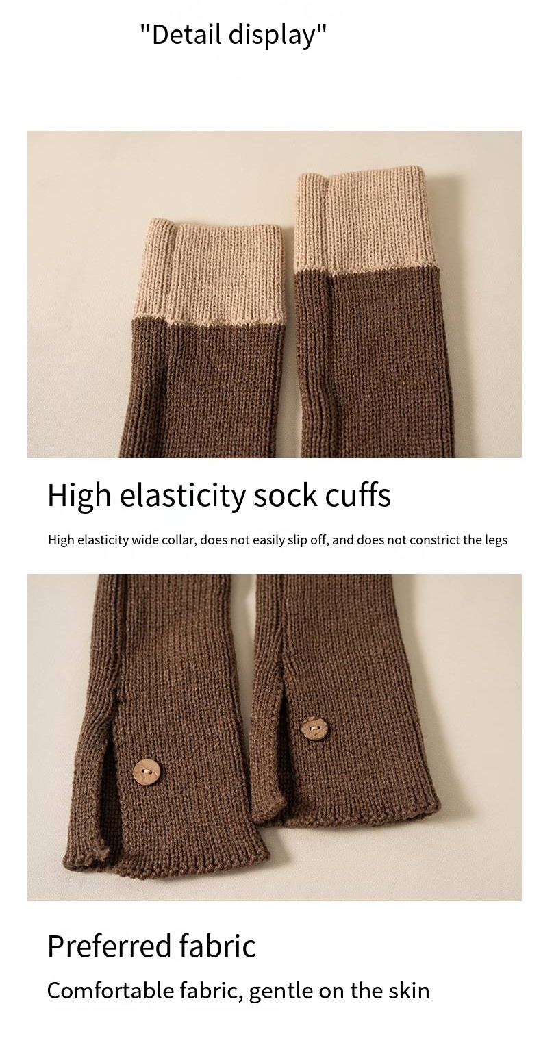 Knit Long Leg Warmers Autumn And Winter Patchwork Warm Boot Socks